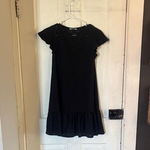 Elegant Black Eyelet Dress